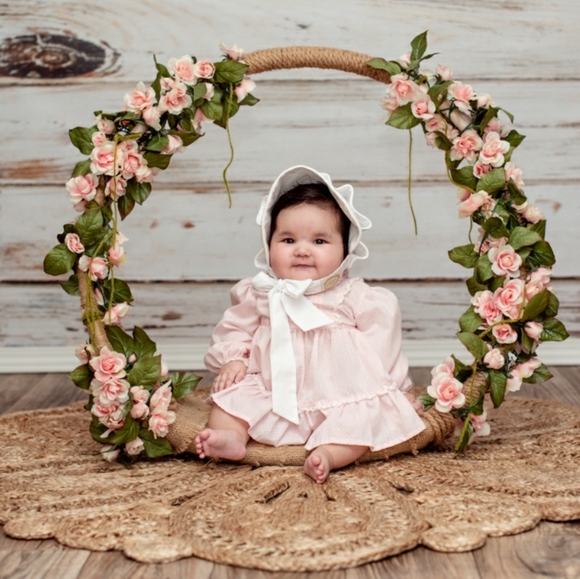 Vintage Frilly Pink Swiss Dot and Lace Dress - Picture 6 of 6
